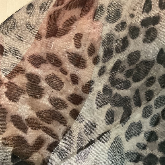 Black and Gray Leopard Print Infinity Scarf - Picture 6 of 6